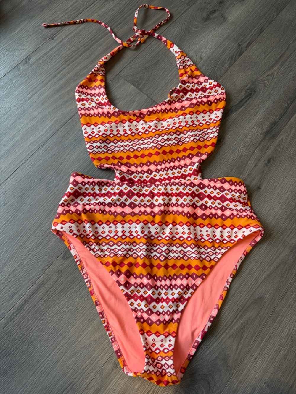 Arie Sexy One Piece Swimsuit Orange Pattern/ Summer/Beach